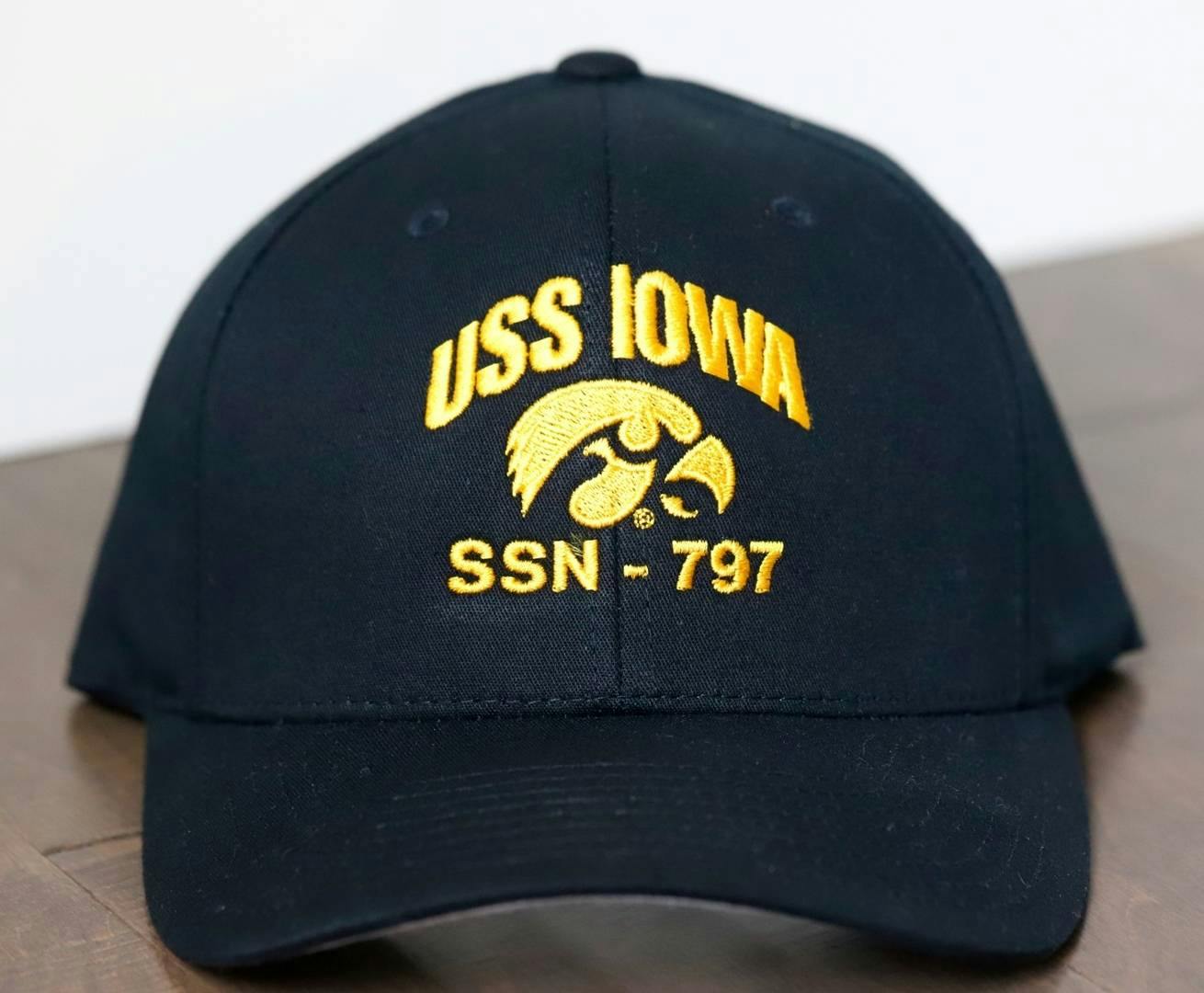 USS IOWA Collegiate Branded Submarine Ball Cap - University-of-Iowa-Hawkeyes