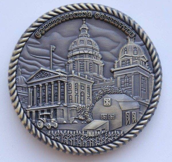 USS IOWA Commissioning Committee Challenge Coin - coin-rear