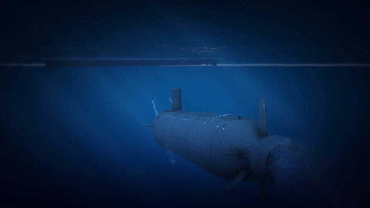US Navy submarine firing a torpedo.